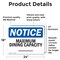Signmission Maximum Dining Capacity _, 24 in W x Rectangle, Vinyl Decal OS-2PACK-NS-D-1824-L-14157 - alternate 4